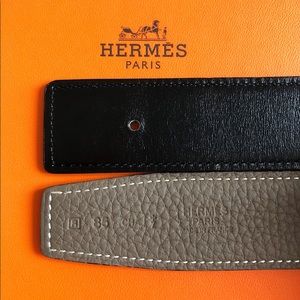 Hermès 32mm reversible leather strap (NO buckle)